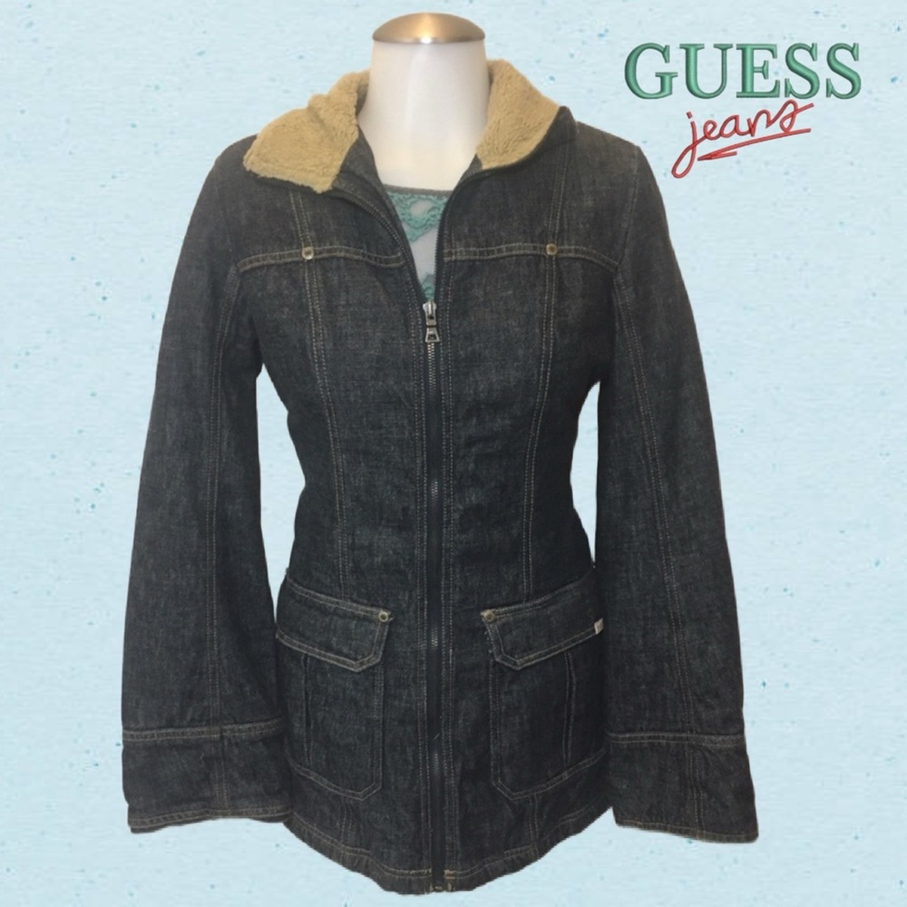 Guess? Denim Jacket with Sherpa Lining